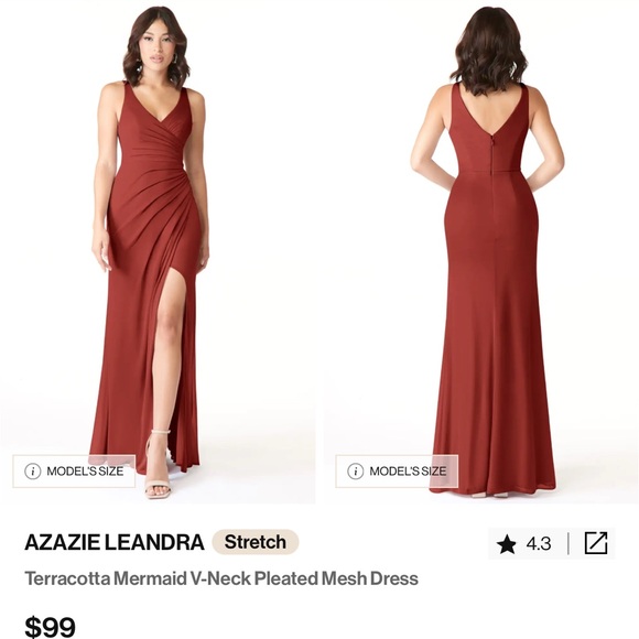 Azazie Leandra Terracotta bridesmaid dress - Picture 2 of 3